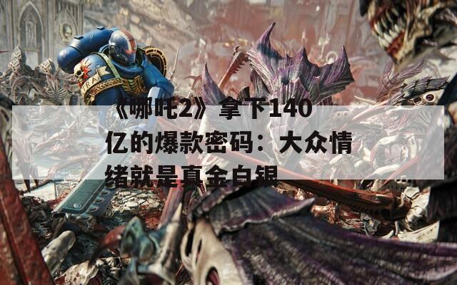 《哪吒2》拿下140亿的爆款密码：大众情绪就是真金白银